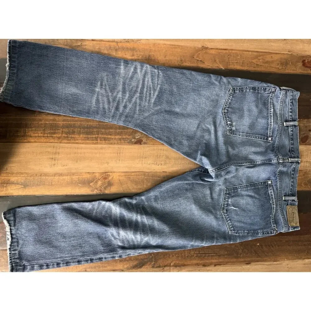 Vintage Polo Ralph Lauren Distressed Straight Leg Jeans Button Fly 40x30